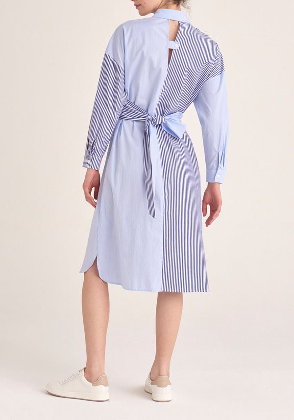 Contrast Stripe Shirt Dress